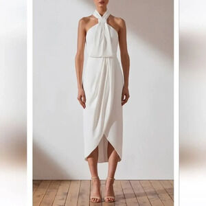 Shona joyknotted TULIP HEM GOWN IN IVORY